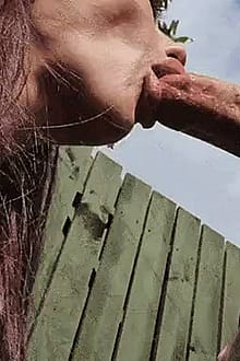 Throating A Cock In The Backyard!'