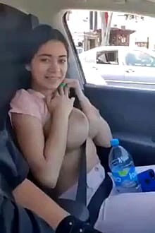 Big Fake Titties In The Car'