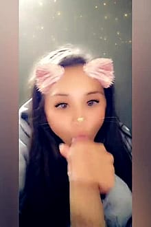 Cute Asian Sucking BWC On Snapchat'