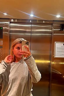 Pjs, no makeup and some frisky fun in the elevator 😇'