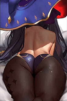 Pouring honey on Mona's thighs'