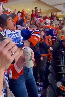 Mom at the hockey game'