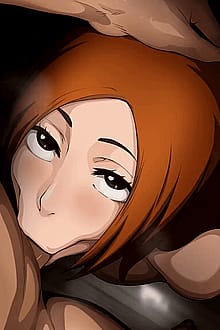 Orihime Inoue using her mouth (bigdarkpp)'